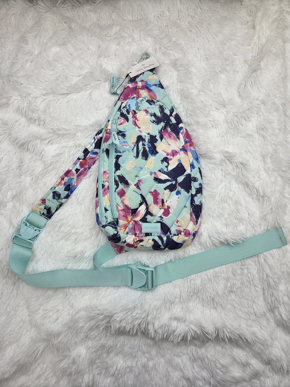 Vera Bradley NWT Quilted Floral Sling‎ Crossbody Backpack Bag